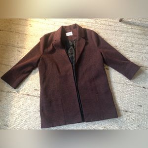 GANNI burgundy blazer. Size small. 3/4 sleeve